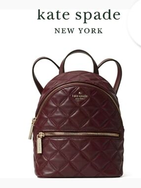 Kate Spade Natalia Quilted Mini Backpack in Cherrywood NWT